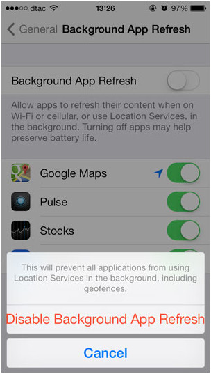 iOS Background App Refresh