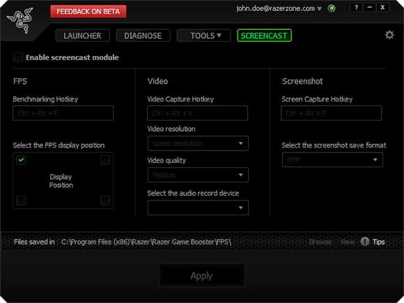 Razer Game Booster Software for Game